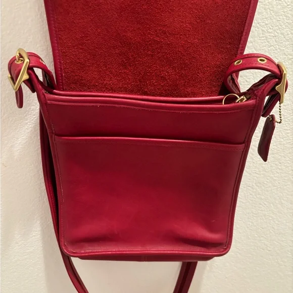 COPY - COACH Like Red Leather Crossbody Carrier - Picture 6 of 6